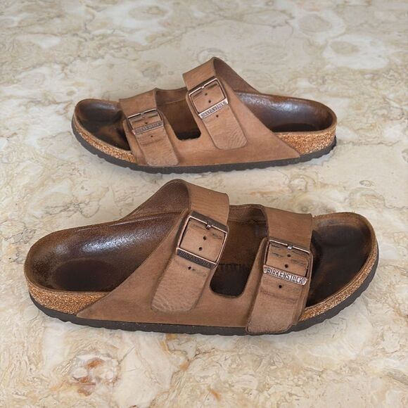 Birkenstock Oiled Leather Arizona Unisex Sandals - Picture 6 of 14